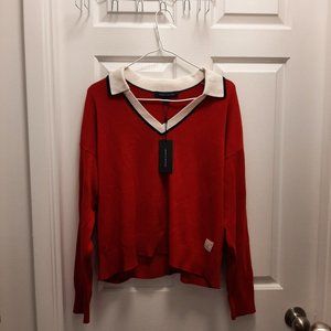 Tommy Hilfiger Contrast Johnny Collar Cotton Sweater